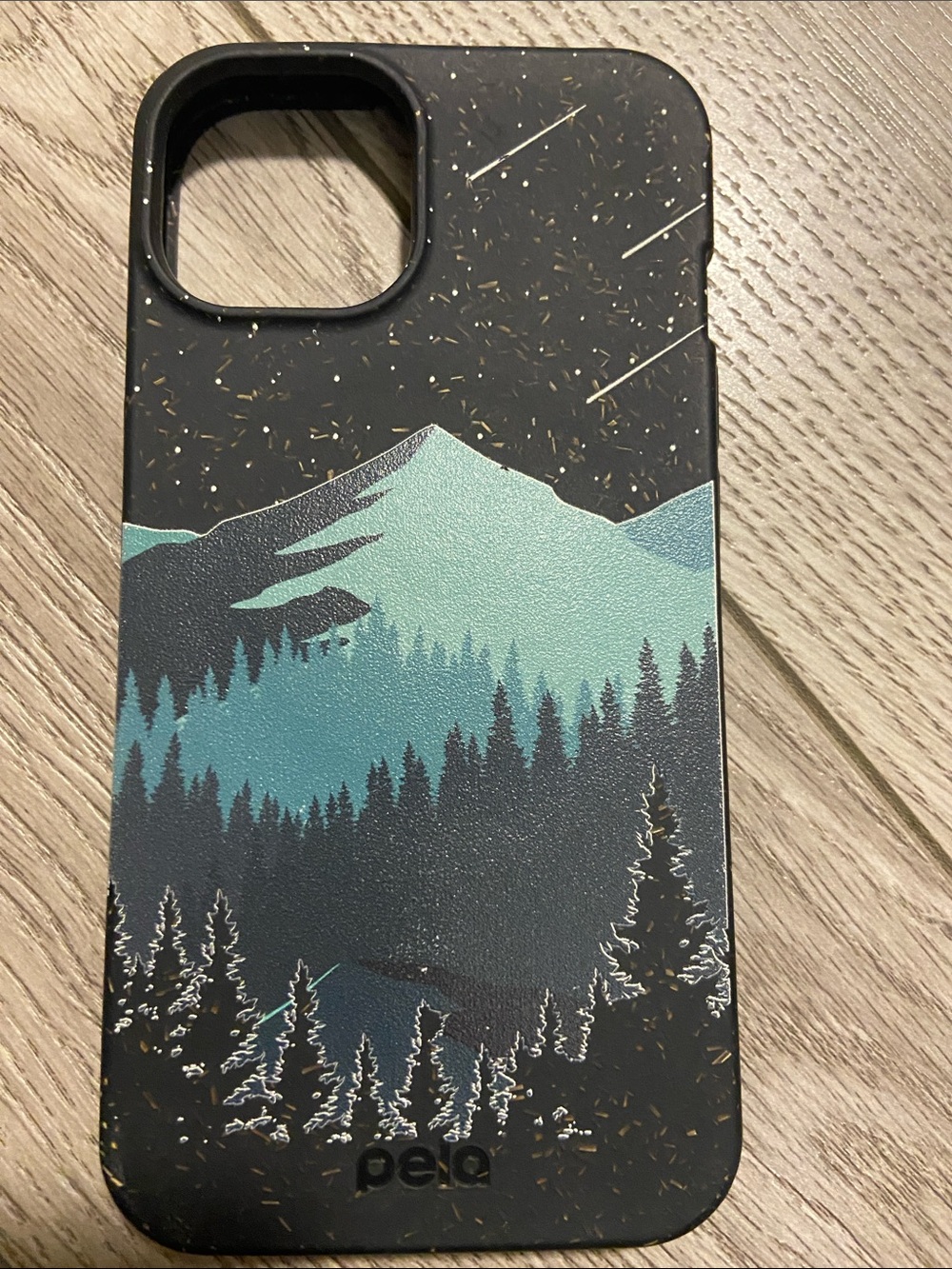 Pelá Teal Mountain Forest Art Print Case Design
